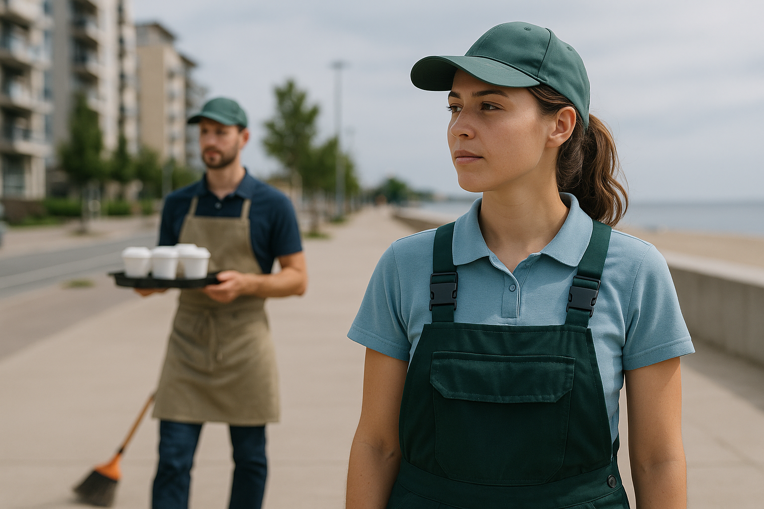 Lavoratori stagionali impegnati in attività di servizio durante un periodo di alta stagione